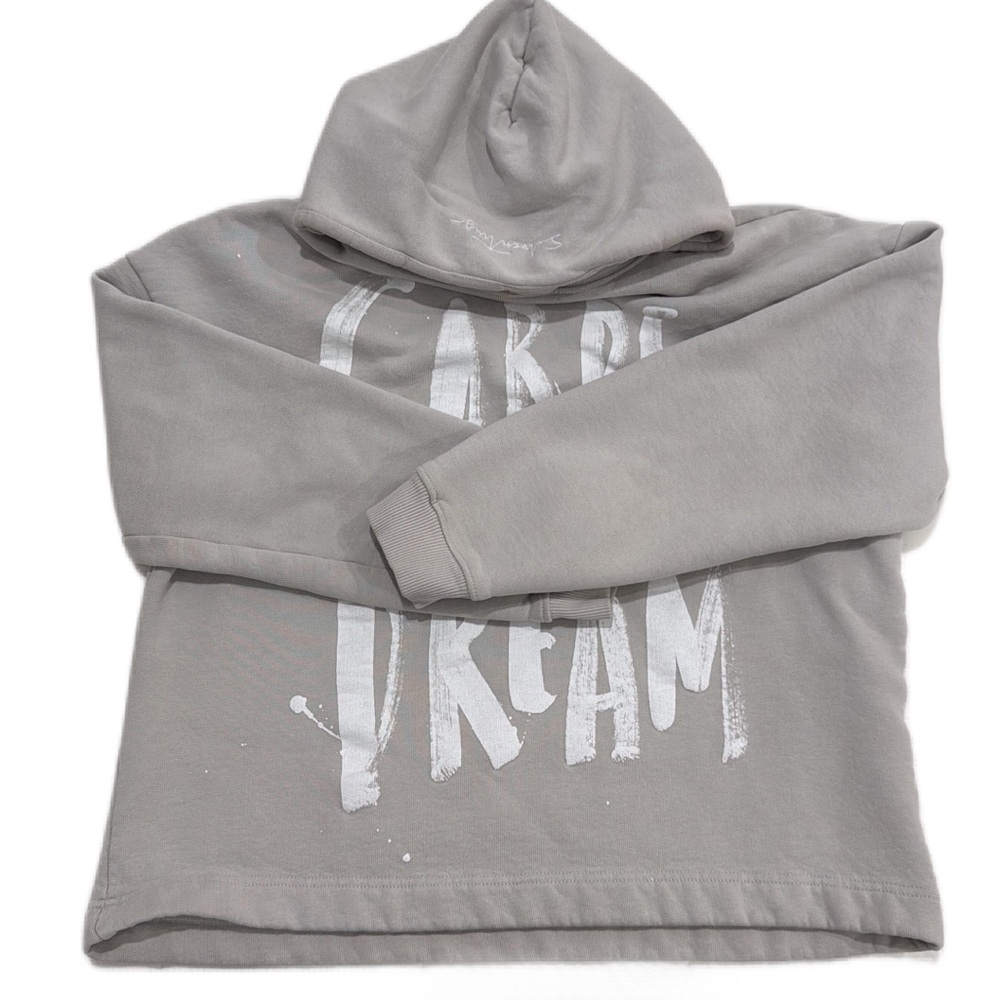Zara Light Gray Hoodie with White Print